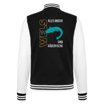 Angeln Waller fischen Sportfischen auf Wels - College-Sweatjacke - Schwarz/Weiß - Hinten - Marisol (170cm)