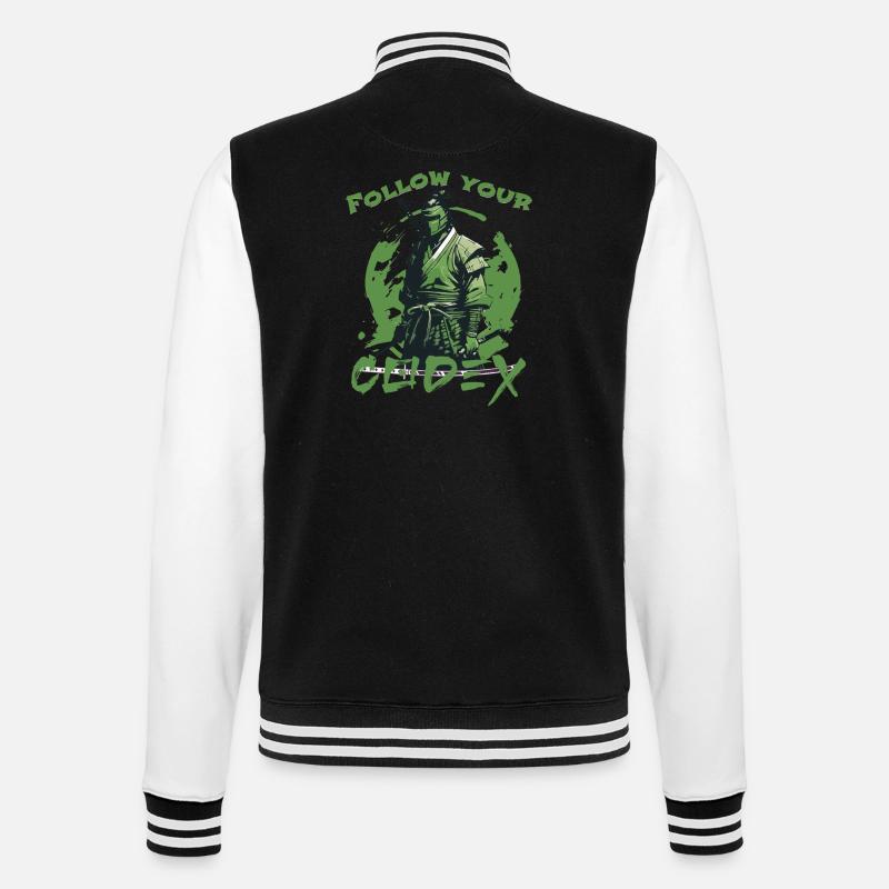 Follow your codex - College Sweat Jacket - black/white