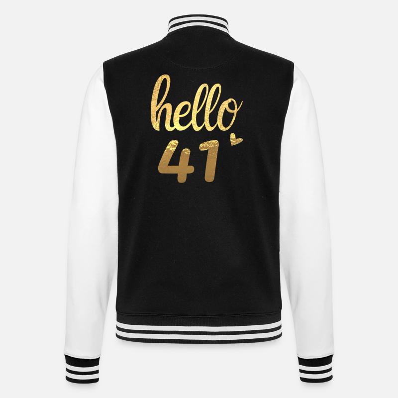 Hello 41 gold - College Sweat Jacket - black/white