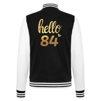 Hello 84 gold - College Sweat Jacket - black/white - Back - Marisol (170cm)
