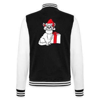 Santa Claus Cat Winter Christmas Gift - College Sweat Jacket - black/white - Back - Marisol (170cm)
