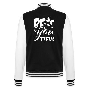 BE YOU - BEAUTIFUL - Sei du selbst - du bist toll - College-Sweatjacke - Schwarz/Weiß - Hinten - Marisol (170cm)