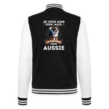 BERGER AUSTRALIEN AUSSIE CHIEN DOUX - Veste Teddy - noir/blanc - Dos - Marisol (170cm)