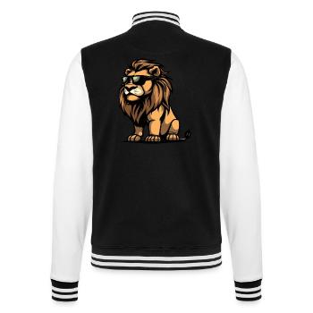 Lion Bande Dessinée Cool - Veste Teddy - noir/blanc - Dos - Marisol (170cm)