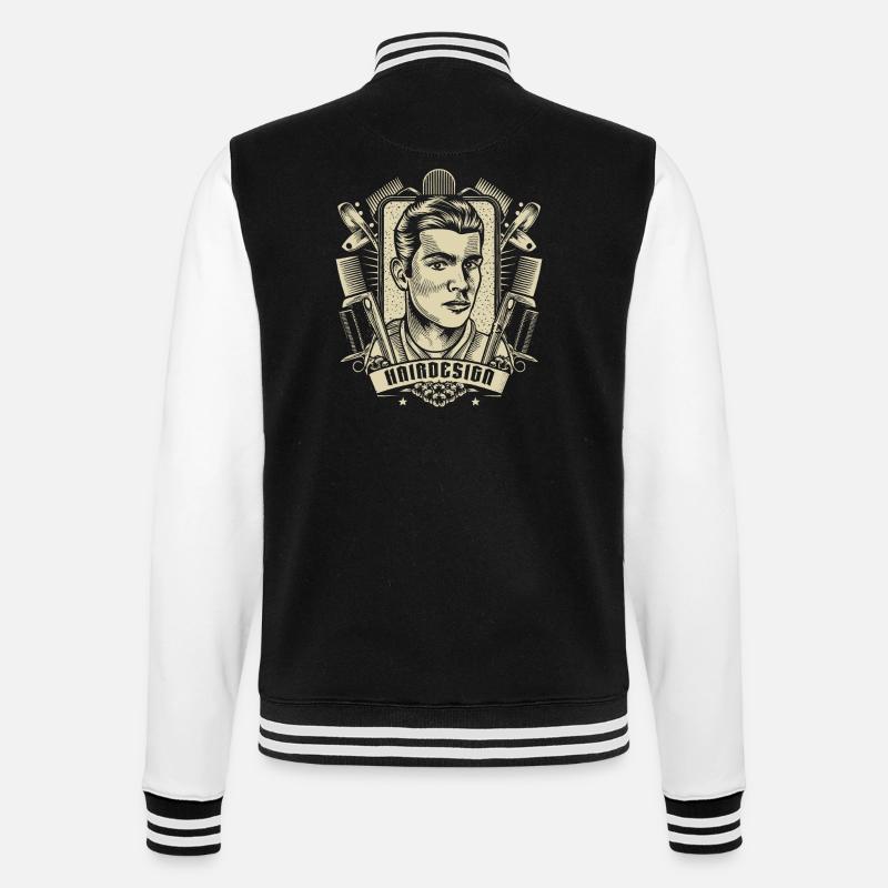 Barber - College-Sweatjacke - Schwarz/Weiß