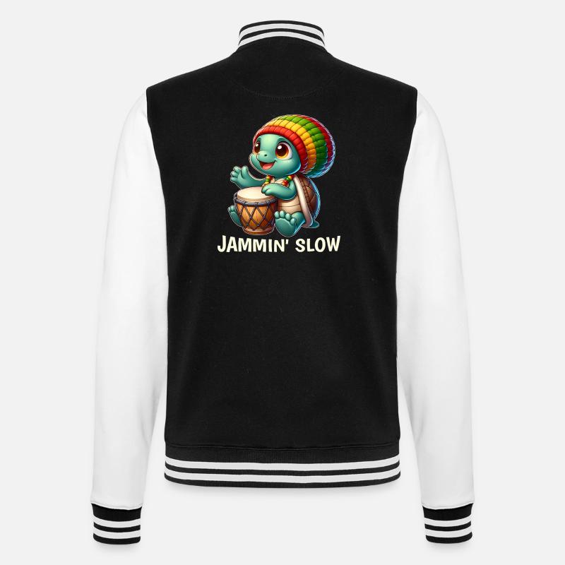 Reggae Turtle - College Sweat Jacket - black/white