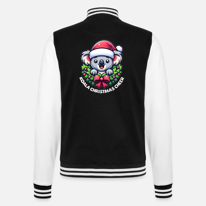 Weihnachts-Koala - College-Sweatjacke - Schwarz/Weiß