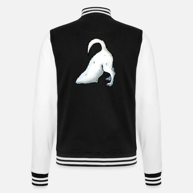 Jack Russel buddelt - College-Sweatjacke - Schwarz/Weiß