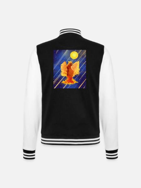 Oiseau de feu lumineux cosmique : Cyber-Semurg - Veste Teddy - noir/blanc