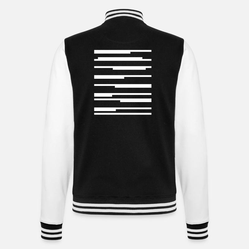 Conception de lignes géométriques - Veste Teddy - noir/blanc