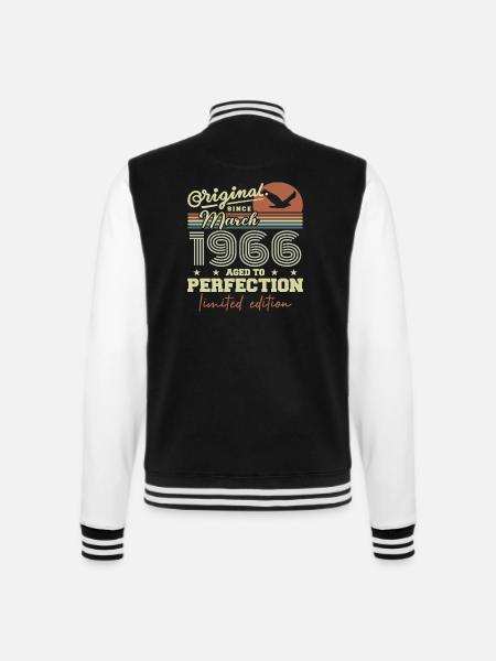 Birthday March 1966 - College Sweat Jacket - black/white