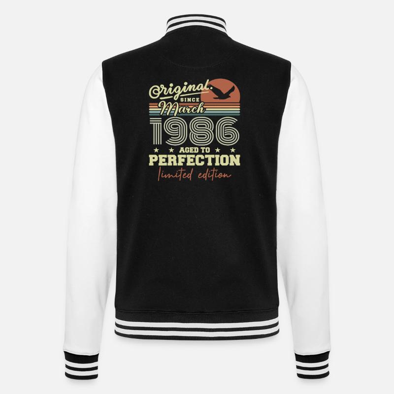 Anniversaire Mars 1986 - Veste Teddy - noir/blanc
