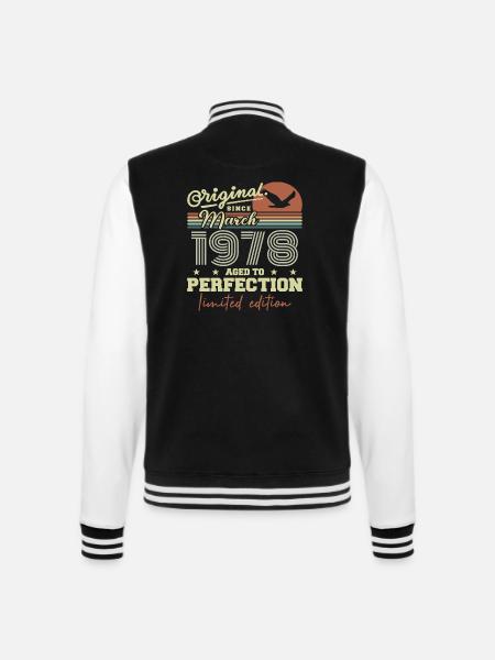 birthday March 1978 - College Sweat Jacket - black/white