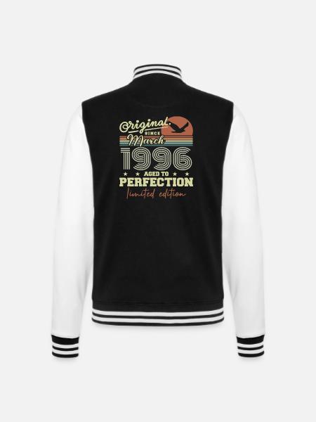 Birthday March 1996 - College Sweat Jacket - black/white
