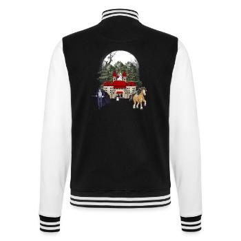 Schloss Pferd Fantasy Märchen Märchenfigur Burg - College-Sweatjacke - Schwarz/Weiß - Hinten - Marisol (170cm)
