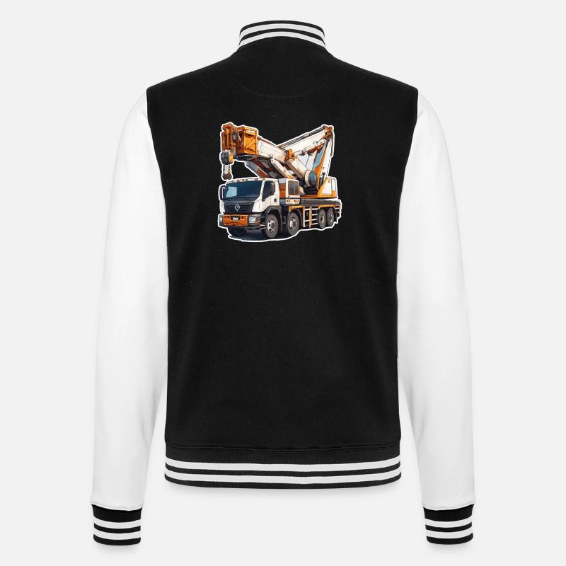 Kran / Baustelle / Seilwinde / Kransystem - College-Sweatjacke - Schwarz/Weiß