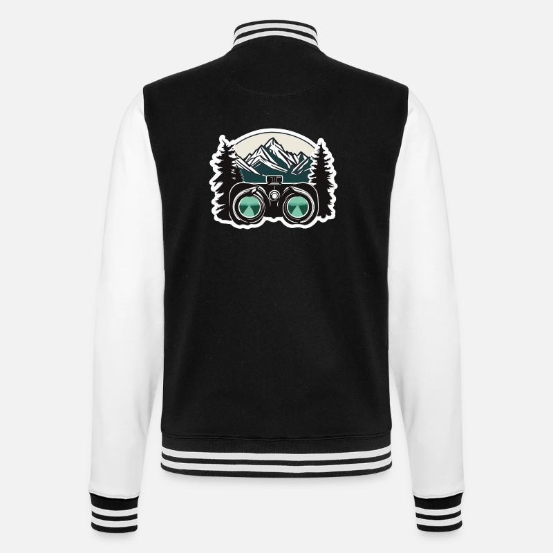 Binoculars / Observation / Observation / Adventure - College Sweat Jacket - black/white