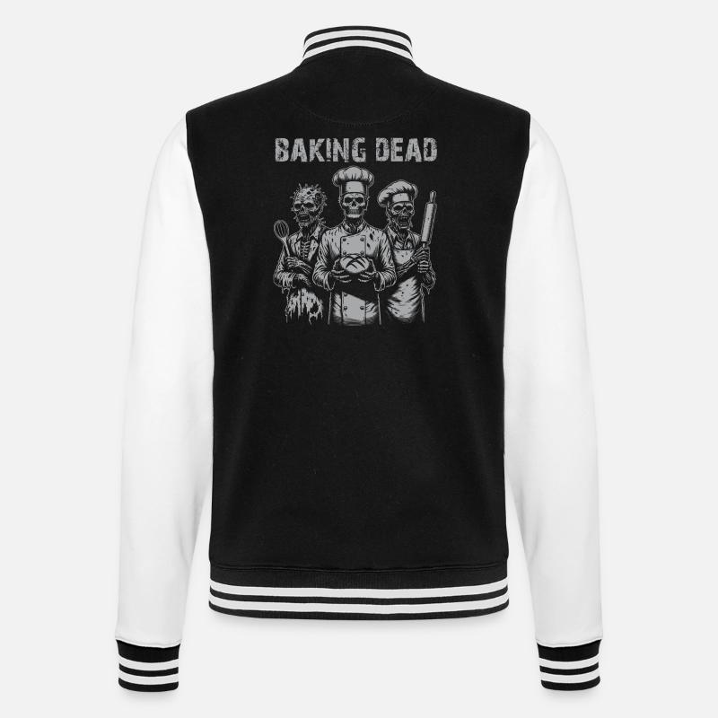 Baking Dead - backende Zombies - College-Sweatjacke - Schwarz/Weiß