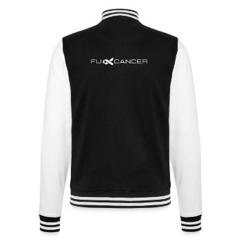 Krebs weiß klein, Gemeinsam gegen den Krebs - College-Sweatjacke - Schwarz/Weiß - Hinten - Marisol (170cm)