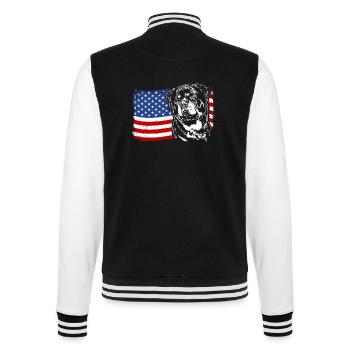 Rottweiler America Flag Dog Dogs Wilsigns - College Sweat Jacket - black/white - Back - Marisol (170cm)