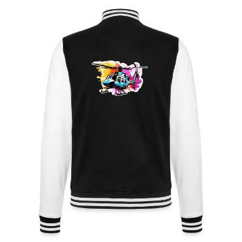 Helicopter / Helicopter / Flying / Aviation - College Sweat Jacket - black/white - Back - Marisol (170cm)