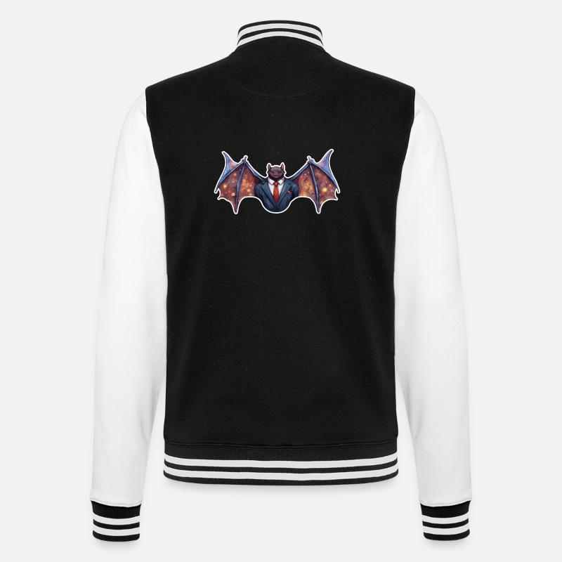 Fledermaus / Vampir / Dracula / Tier / Halloween - College-Sweatjacke - Schwarz/Weiß