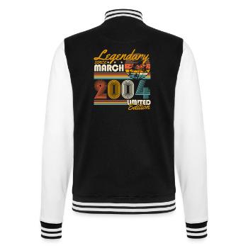 Legendary since March 2004 Vintage Birthday - College Sweat Jacket - black/white - Back - Marisol (170cm)