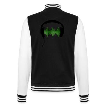 DJ headphone rhytm frequency equalizer - College Sweat Jacket - black/white - Back - Marisol (170cm)