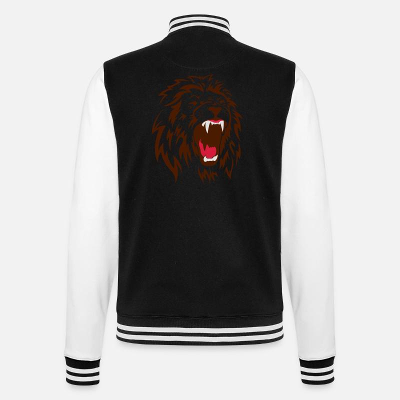 Angry Lion - College-Sweatjacke - Schwarz/Weiß