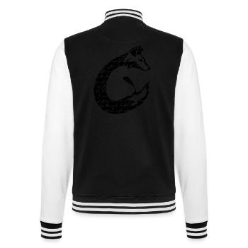 Fuchs Schrift C-Form Silhouette, schwarz - College-Sweatjacke - Schwarz/Weiß - Hinten - Marisol (170cm)
