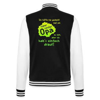 Opa - Super Cool - College-Sweatjacke - Schwarz/Weiß - Hinten - Marisol (170cm)