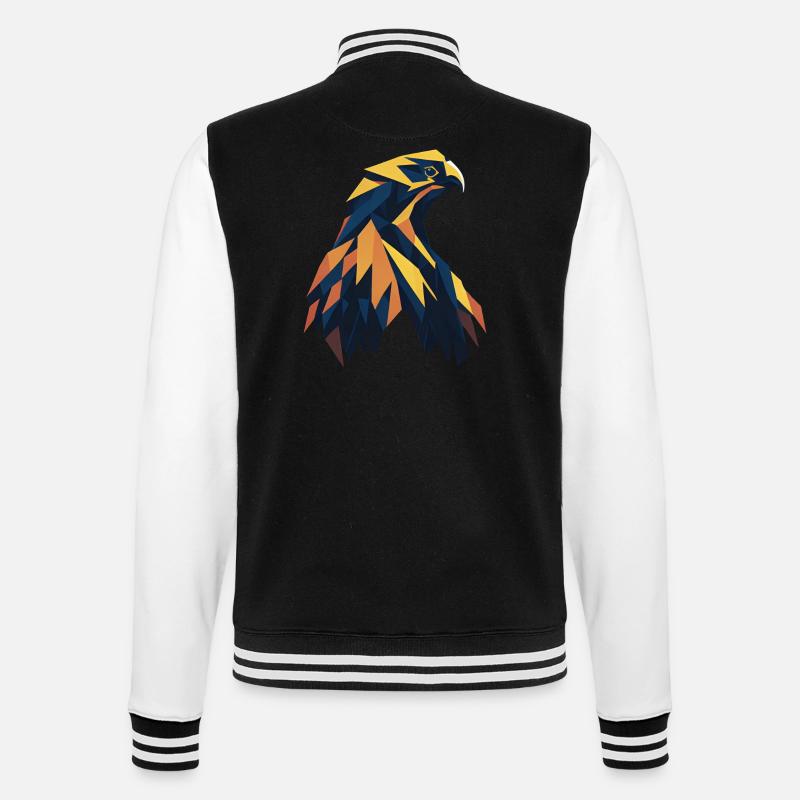 Abstract eagle - College Sweat Jacket - black/white