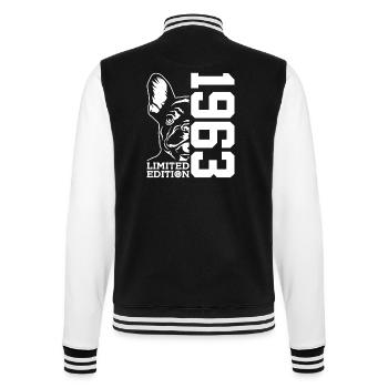 63RD BIRTHDAY FRENCH BULLDOG 1963 - College Sweat Jacket - black/white - Back - Marisol (170cm)