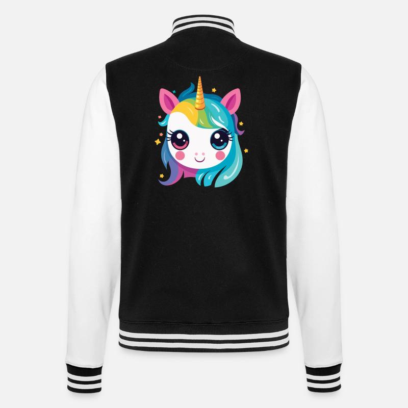 Une licorne arc-en-ciel - Veste Teddy - noir/blanc
