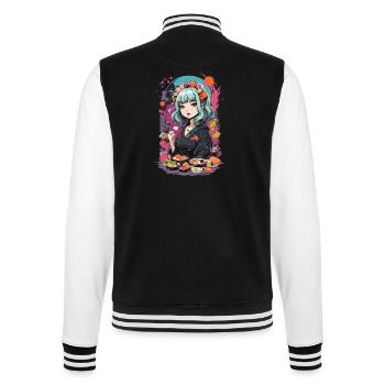 Anime Sushi e-Girl Goth Pastel Style Design - Veste Teddy - noir/blanc - Dos - Marisol (170cm)