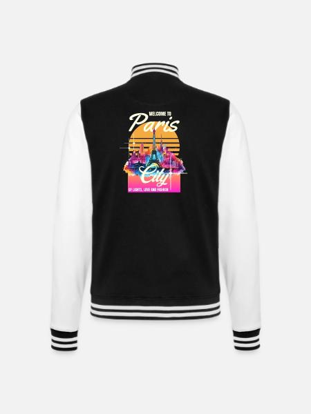 Paris Eiffelturm Frankreich Stadt Skyline Kunst - College-Sweatjacke - Schwarz/Weiß