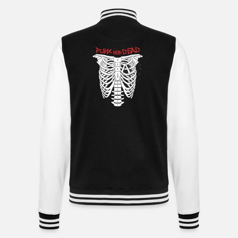 Punx n’est pas mort - Veste Teddy - noir/blanc