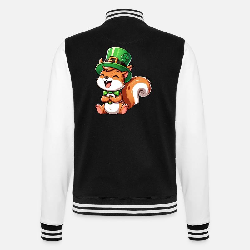 Freches Eichhörnchen St. Patricks - College-Sweatjacke - Schwarz/Weiß
