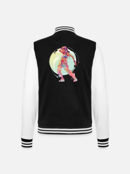 Hip-Hop Girl Techno Club Dance Girl - College-Sweatjacke - Schwarz/Weiß