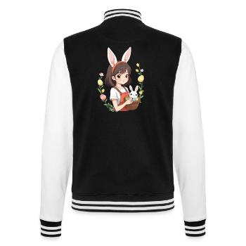 Anime Easter Kawaii Easter Bunny Manga Girl Otaku - College Sweat Jacket - black/white - Back - Marisol (170cm)