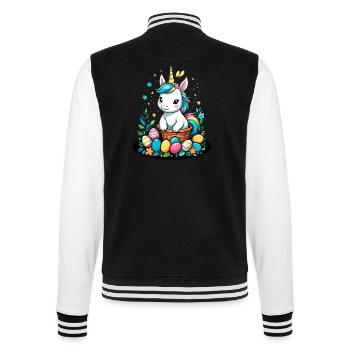 Lustiges Einhorn Osterhase Süßes Ostereinhorn - College-Sweatjacke - Schwarz/Weiß - Hinten - Marisol (170cm)