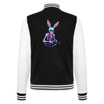 Osterhase Gamer Ikonisches Ostern Gaming - College-Sweatjacke - Schwarz/Weiß - Hinten - Marisol (170cm)