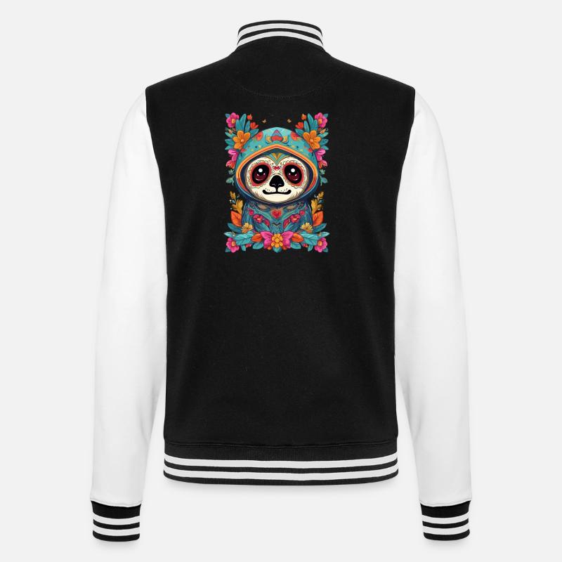 Sloth Iconic Sugar Skull Mexico - College Sweat Jacket - black/white