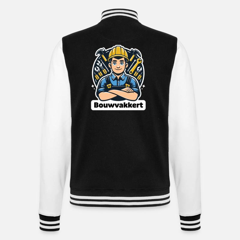 Construction worker - College Sweat Jacket - black/white