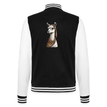 Llama Loving Mom Funny Alpaca Design - College Sweat Jacket - black/white - Back - Marisol (170cm)