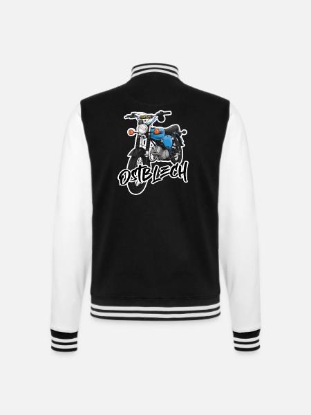 S51 (hellblau) // Illustration - College-Sweatjacke - Schwarz/Weiß