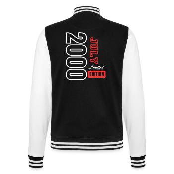 Jubiläumsgeschenk - Limitierte Auflage Juli 2000 - College-Sweatjacke - Schwarz/Weiß - Hinten - Marisol (170cm)