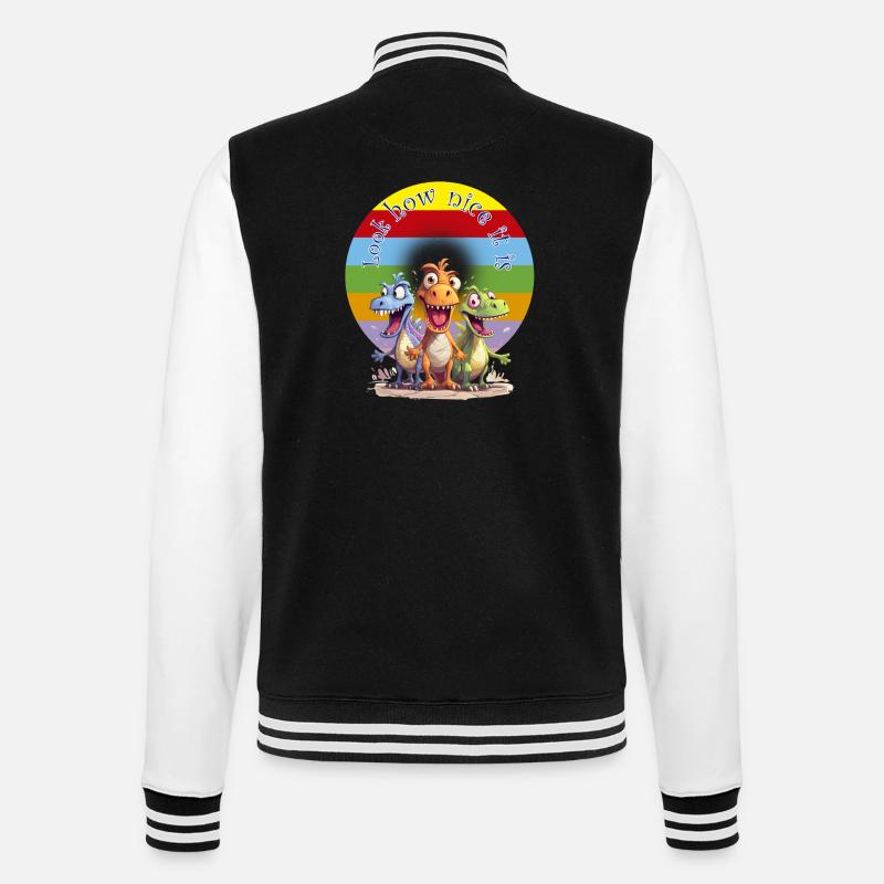 Look How Nice it is - College Sweat Jacket - black/white