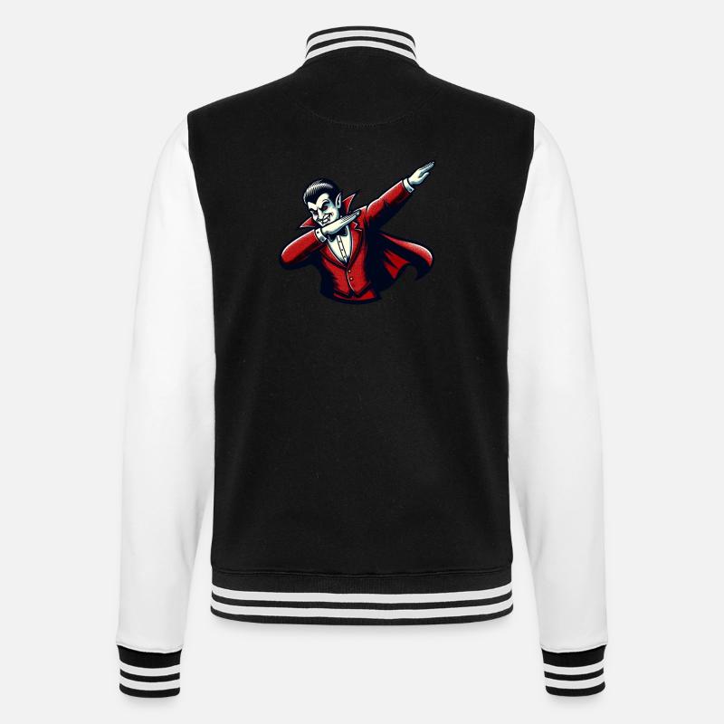 Dabbing Vampire Funny Dabbing Design - College Sweat Jacket - black/white