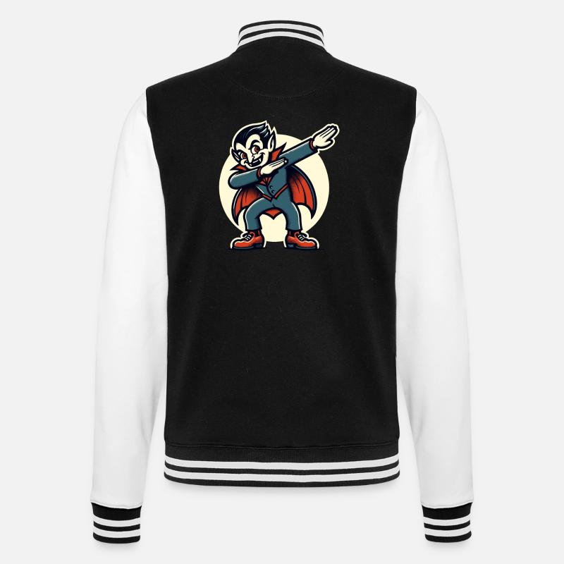 Dabbing Vampire Funny Dabbing Design - College Sweat Jacket - black/white